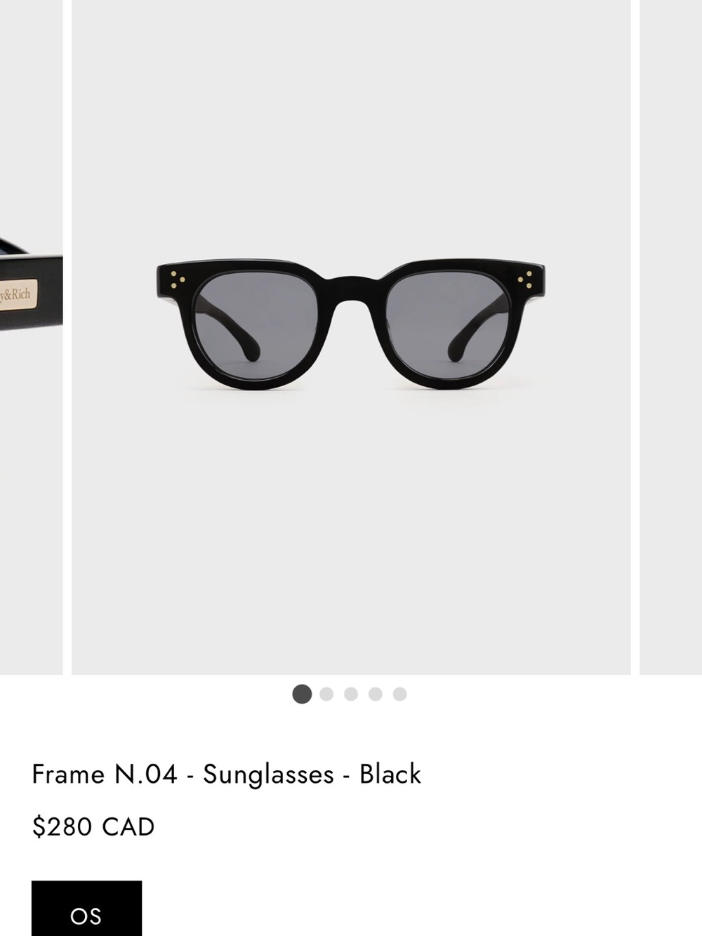 Sporty & Rich Black Frame N.04 Sunglasses with Gray Lenses